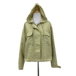 Avec Les Filles Jacket Women L Large Artichoke Zip Up Lightweight Utility Pocket